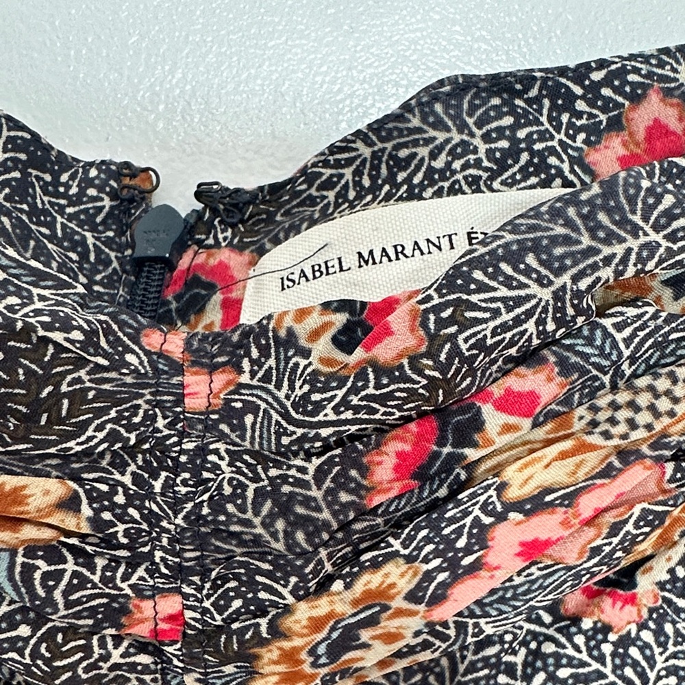 Isabel Marant Black and Red Floral Pencil Skirt